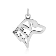 Chesapeake Bay Retriever Pendant Head Design in Sterling Silver Back Side View.