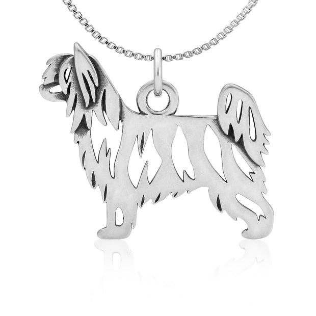 Chinese Crested Necklace in Sterling Silver, Powder Puff