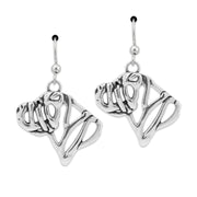 Chinese Shar Pei Earrings Head Design in Sterling Silver in French Hook.