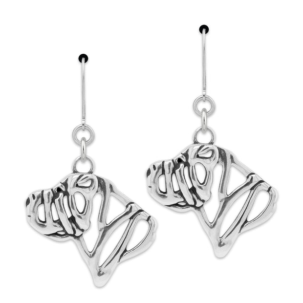 Sterling Silver Chinese Shar Pei Earrings