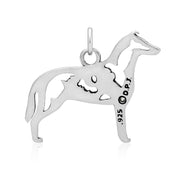 Smooth Collie Pendant Body Design with Ram in Sterling Silver Back Side View.