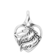 Collie Heart Pendant Head Design in Sterling Silver.