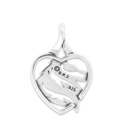 Collie Heart Necklace in Sterling Silver