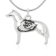 Smooth Collie Necklace Body Design with Ram in Sterling Silver on Snake Chain.