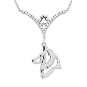 VIP Belgian Sheepdog CZ Necklace, Head