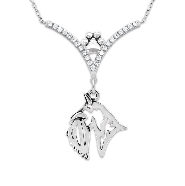 VIP Scottish Terrier CZ Necklace, Head