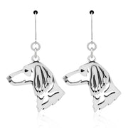 Sterling Silver Dachshund Earrings, Longhaired