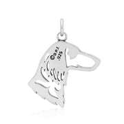 Dachshund Pendant Head Design in Sterling Silver Back Side View.