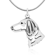 Dachshund Necklace Head Design in Sterling Silver on Snake Chain.