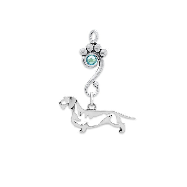 Crystal Dachshund Wirehaired Necklace, Body