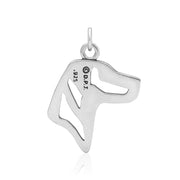 Dalmation Pendant Head Design in Sterling Silver Back Side View.