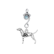 Dalmatian Birthstone Necklace,  w/Fire Hat