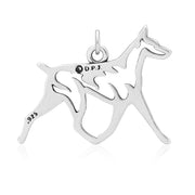 Sterling Silver Doberman Pinscher Pendant Necklace, Gaiting