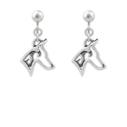 Sterling Silver Doberman Pinscher Dangle Earrings