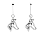 Doberman Pinscher Earrings Head Design in Sterling Silver in Leverback.