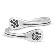 Sterling Silver Adjustable Paw Ring, Wrapped Around My Finger