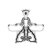 Sterling Silver Double Dane Necklace Pendant, Head