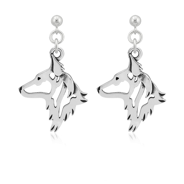 Sterling Silver Dutch Shepherd Earrings