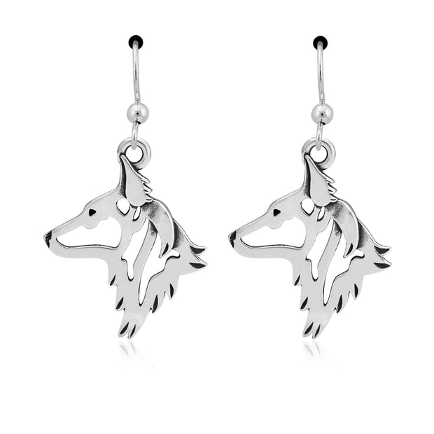 Sterling Silver Dutch Shepherd Earrings