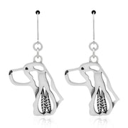 English Springer Spaniel Earrings Head Design in Sterling Silver in Leverback.