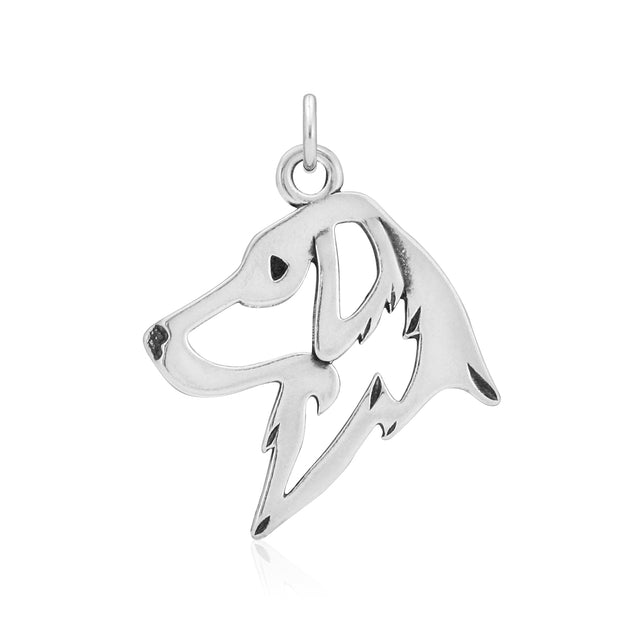 Flat-Coated Retriever Pendant Necklace in Sterling Silver