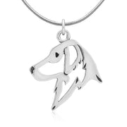 Flat-Coated Retriever Pendant Necklace in Sterling Silver