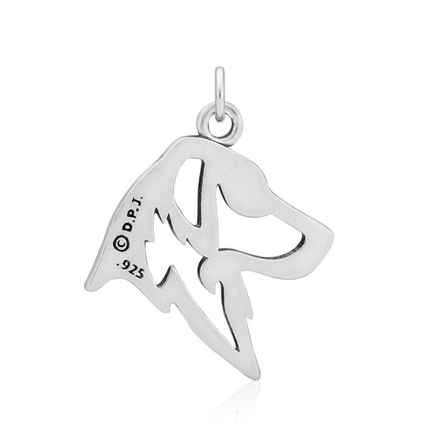 Flat-Coated Retriever Pendant Necklace in Sterling Silver