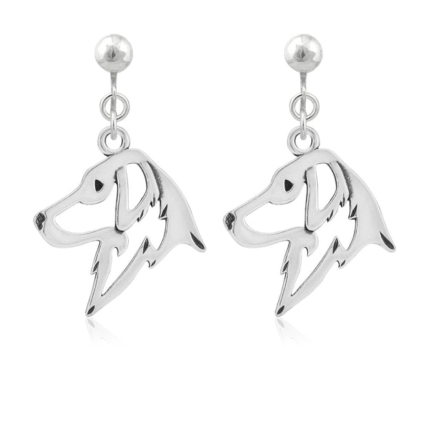 Sterling Silver Flat-Coated Retriever Earrings