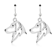 Sterling Silver Flat-Coated Retriever Earrings