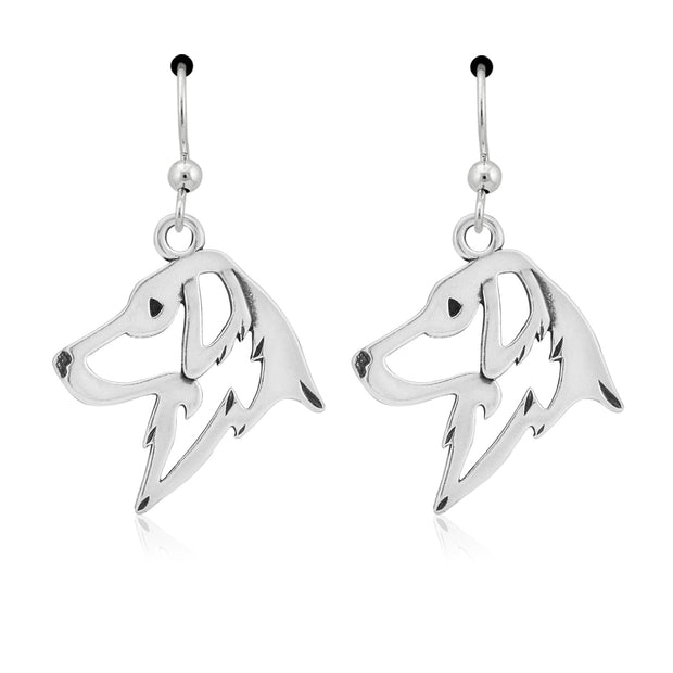 Sterling Silver Flat-Coated Retriever Earrings