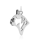 French Bulldog Pendant Head Design in Sterling Silver.