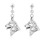 Sterling Silver German Shepherd Earrings