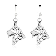 Sterling Silver German Shepherd Earrings