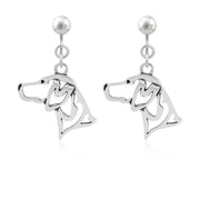 German Shorthaired Pointer Clip-On Earrings Head Design in Sterling Silver.