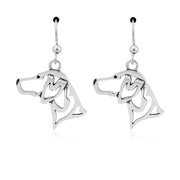 German Shorthaired Pointer Earrings Head Design in Sterling Silver in French Hook.