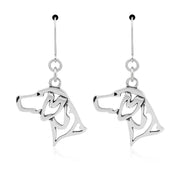 German Shorthaired Pointer Earrings Head Design in Sterling Silver in Leverback.