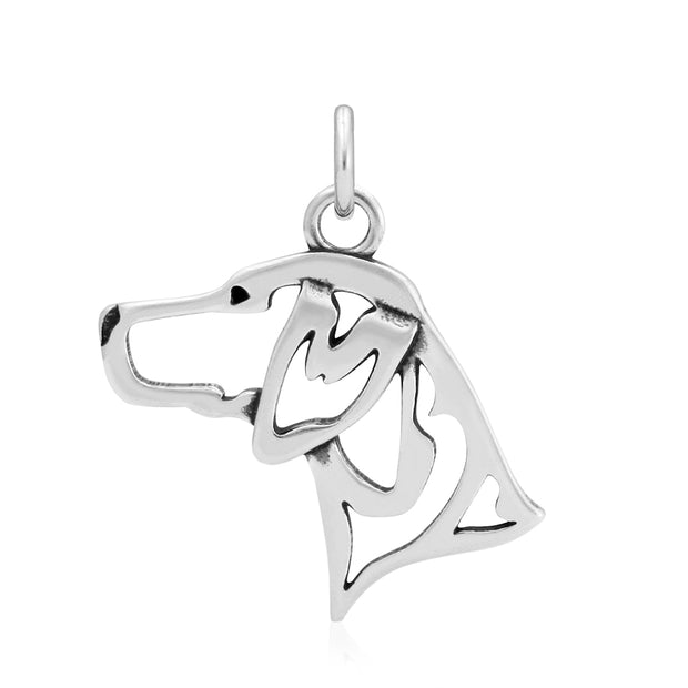 German Shorthaired Pointer Pendant Head Design in Sterling Silver.