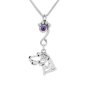 Crystal German Wirehaired Pointer Necklace, Head