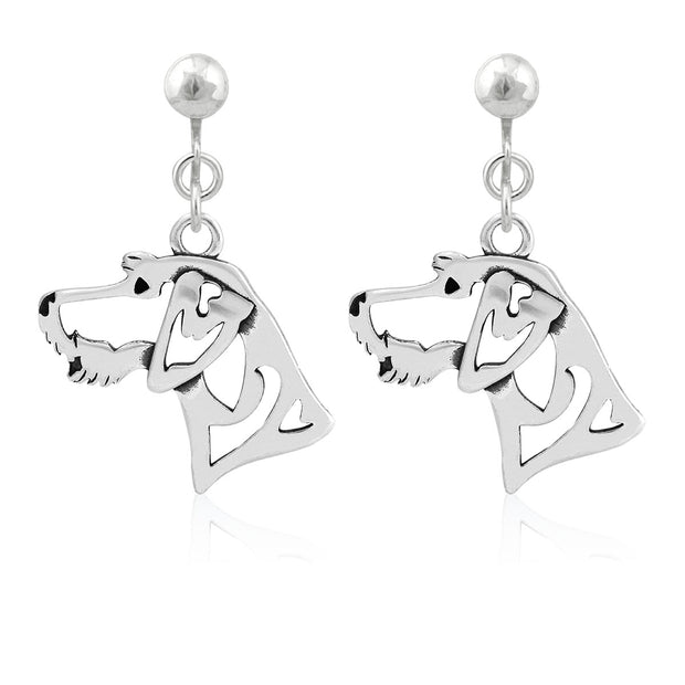 Sterling Silver German Wirehaired Pointer Earrings