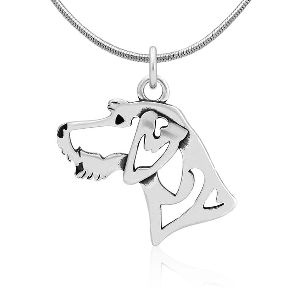 German Wirehaired Pointer Pendant Necklace in Sterling Silver