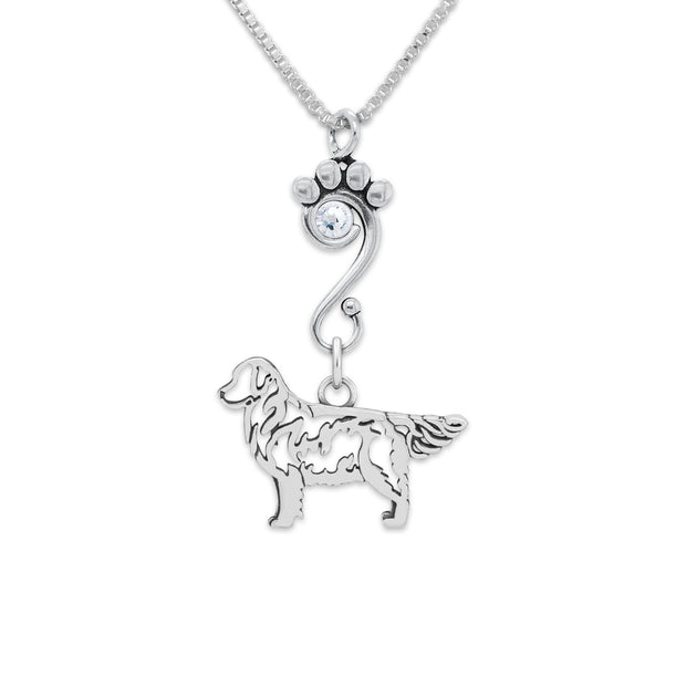 Crystal Golden Retriever Necklace, Body