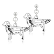 Golden Retriever Earrings in Sterling Silver