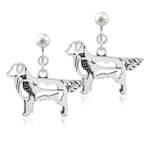 Golden Retriever Earrings in Sterling Silver