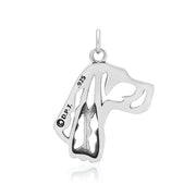 Gordon Setter Pendant Head Design in Sterling Silver Back Side View.