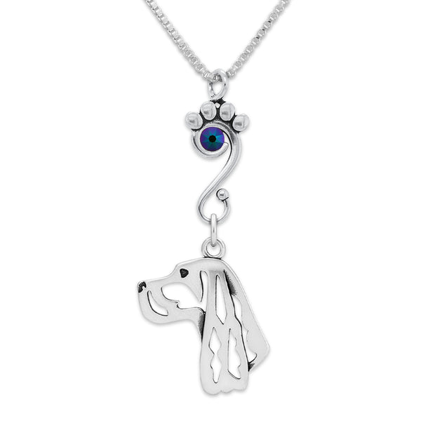 Crystal Gordon Setter Necklace, Head