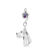 Crystal Gordon Setter Necklace, Head