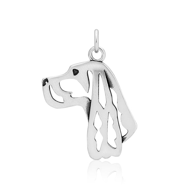 Gordon Setter Pendant Head Design in Sterling Silver.