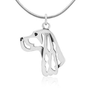 Gordon Setter Necklace Head Design in Sterling Silver on Snake Chain.