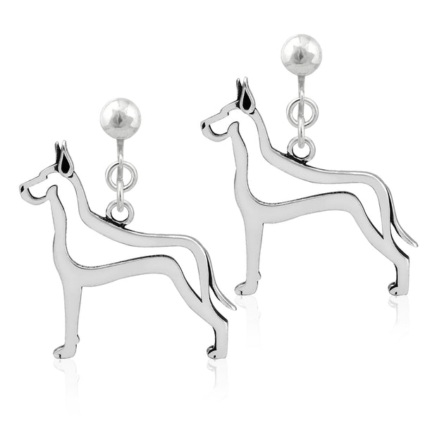 Great Dane Earrings in Sterling Silver