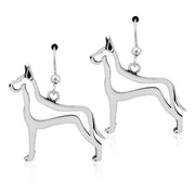 Great Dane Earrings Body Design in Sterling Silver in French Hook.